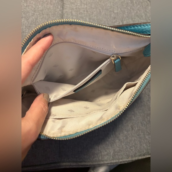 Kate Spade Monica Pebbled Teal Leather Crossbody - Picture 10 of 10